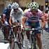 Andy Schleck im weissen Trikot des besten Jungfahrers bei der 14 Etappe desGiro d'Italia 2007